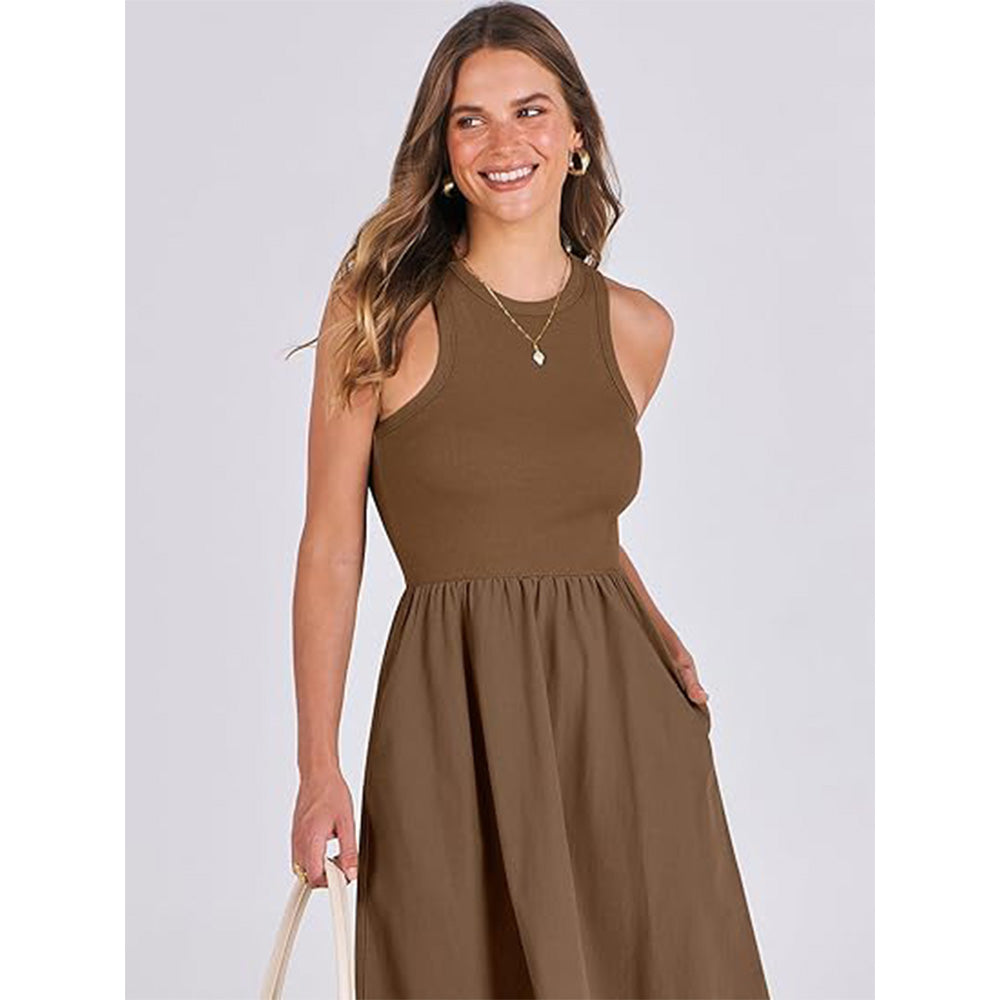 🌊Boho Beach Magic! Patchwork Knit Dress w/ Secret Pockets✨ Racerback Tank Dress💫 Flowy Midi Sundress | Summer Casual TikTok Viral 🌊Boho Beach Magic! Patchwork Knit Dress w/ Secret Pockets✨ Racerback Tank Dress💫 Flowy Midi Sundress | Summer Casual TikTok Viral